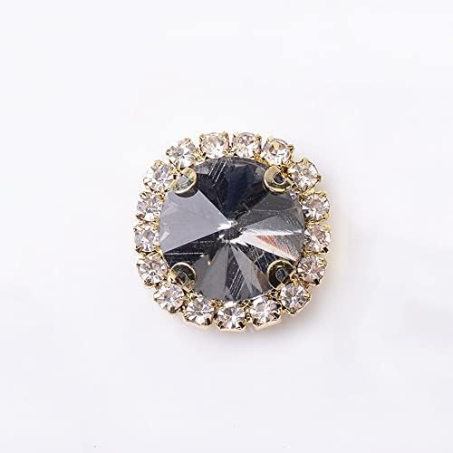 Charms de artes preto preto de 10 mm de zircão de metal gemas de pedra de cristal de jóias para acessórios decorativos Rhinestone 3D Part -