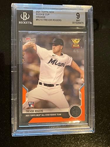 Trevor Rogers - 2021 Topps Now All -Star Team RC -10 Orange 3/5 BGS 9 POP 1 - Baseball Slabbed Rookie Cards