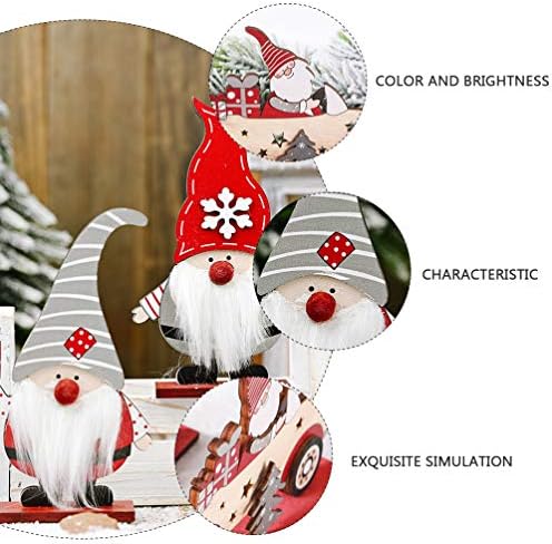 PretyZoom Christmas Wood Craft Desktop Ornament Gnomes Handmade Gnomes sem rosto boneca snata boneca estatuetas suecas decoração