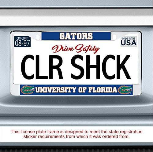 Colorshock cor choque Florida Gators Colored Metal Plate Plate Frame, azul