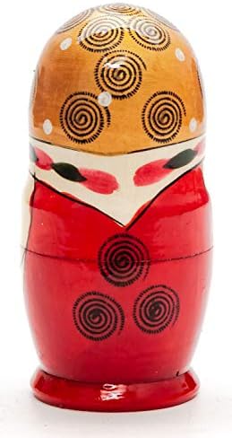 105 mm de cabeça -ouro semenovskaya pintada à mão de madeira russa matryoshka boneca 5 pcs