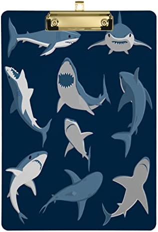 Tubarões oceânicos acrílico em quadros de tamanhos de letra de letra com clipe de baixo perfil para mulheres, homens, meninas, meninos,