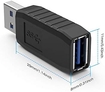 ELUTENG USB Couplador masculino para fêmea 4packs USB 3.0 Tipo A adaptador Superspeed 5Gbps Extensão da porta USB Conector Ponte compatível