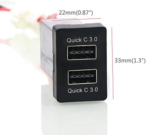 Qc3.0 soquete de energia USB dual, carregador de carro de carga rápida adaptador USB para smartphone pda ipad iphone Android GPS Uso para Toyota