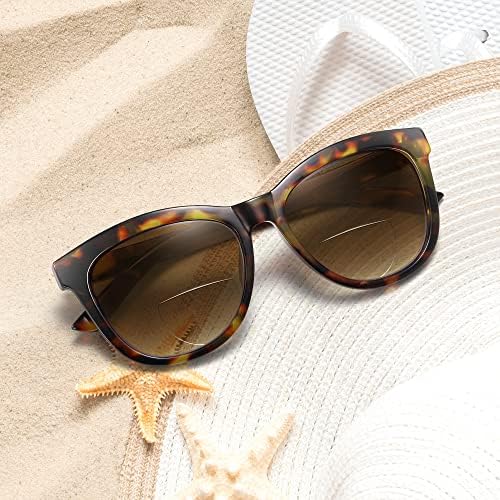 Óculos de sol bifocais de leitura fácil para mulheres ， Moda Sun Readers UV400 Protection