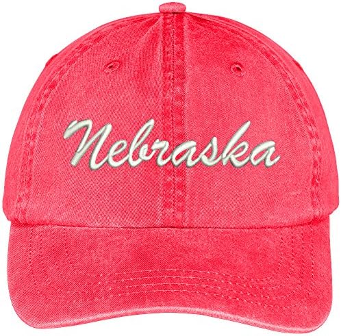 Trendy Apparel Shop Nebraska State Bordado Bordado de Algodão Ajustável Capinho de Algodão