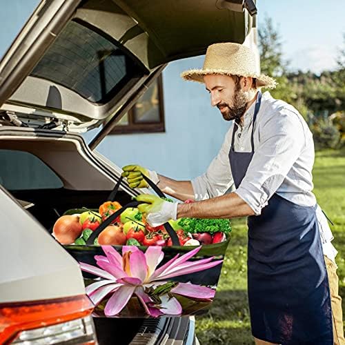 Bolsas de supermercado reutilizáveis ​​lorvies sapos água lírio lírio dobrável lavável caixa de armazenamento de armazenamento