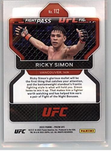 2022 Panini Prizm UFC 112 Ricky Simon RC ROOKIE MMA Trading Card