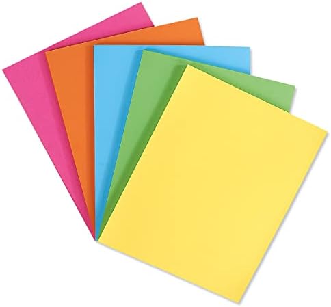 Pacote de papel em cor em negrito de 150, 8-1/2-x-11 polegadas, 110 gsm 29 lb colorido de papel de impressora multiuso