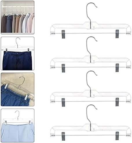 Cabides de calças de 8pcs com clipes Cabide de economia de espaço para roupas, cabides de saia com clipe ajustável, cabides de armário