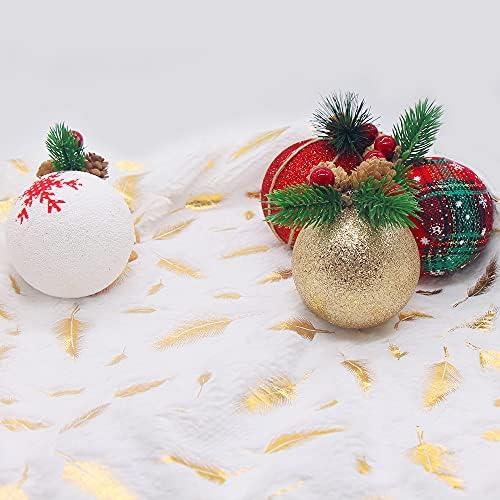 Sunfiy 9pcs Bola de Natal Ornamentos de Natal Árvore de Natal Decoração- Decoração de 3 polegadas Ornamentos de bola de tecido com pinheiros e vegetação para a festa de decoração de Natal