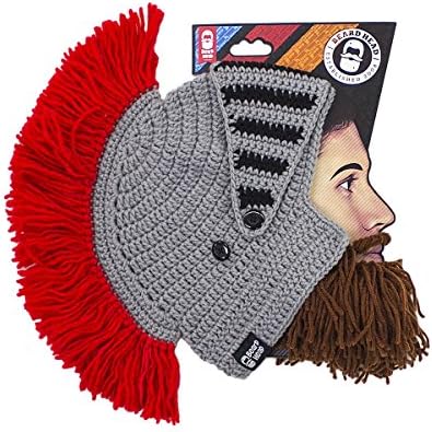 Cavaleiro da cabeça da barba - Cavaleiro Bárbaro - Capacete de malha artesanal e barba removível