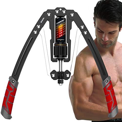 GLACUS TWISTER ARM EXERCISER, AJUSTÁVEL 22-440 LBS PODER HIDRÁULICA, expansor de peito, equipamento de fitness de treinamento muscular, fortalecedor de exercícios aprimorado.