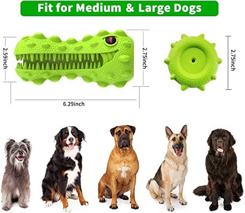 Wucheng Dog Chew Toys para mastigadores agressivos - Toys de escova de dentes gritos de cachorro indestrutíveis para uma