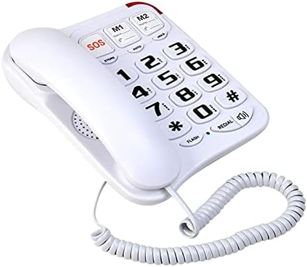 N/A grande botão com fio Telefone doméstico Speed ​​One-Touch Dials Tele Enferming Call para os idosos com emergência de Mount Mount SOS