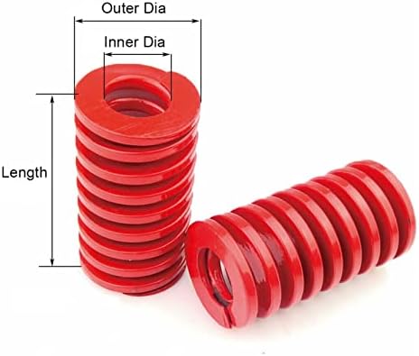 As molas de compressão são adequadas para a maioria dos reparos I 1 pedaço de 35 mm de diâmetro externo Diâmetro vermelho de carga média compressão Spring Spiral Stamping Pressão Diâmetro interno de mola de 17,5 mm de comprimento 35-300 mm