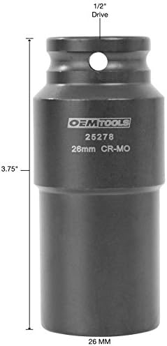 Oemtools 25275 soquete de parafuso de manivela de 17 mm, soquete de balanceador harmônico para serviços pesados ​​para parafusos