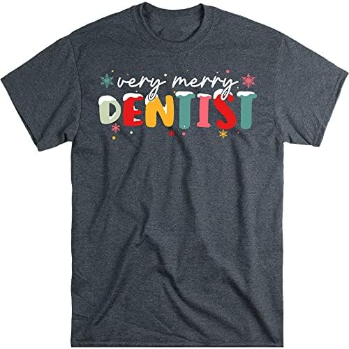 MOOBLA Camisa Dentista muito alegre, camisa de Natal do dentista, camisa do dentista de Natal, para dentista, camisa do