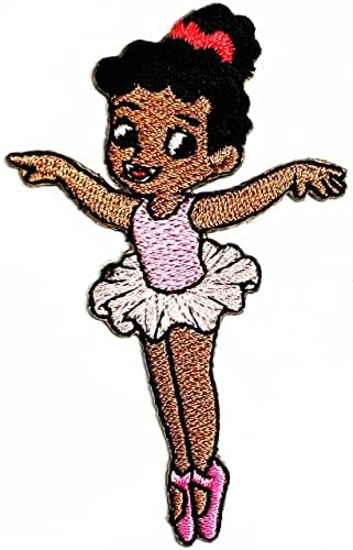 Kleenplus fofo garotinha dançarina de balé de desenho animado bordado ferro bordado em crachá costurar em roupas de adesivo de roupas