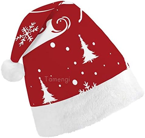 Chapéu de Papai Noel de Natal, alces carregando Papai Noel Snowflake de férias de Natal para adultos, Unissex Comfort Christmas