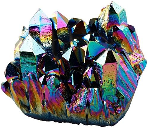 SUNYIK NATURAL AMETHYST CRISTAL CLUSTER E RAINBOW AURA AURRA CRISTAL CONCETIDO DE TITANIO CLUSTER