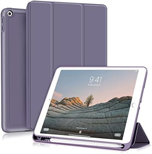 Kenke iPad 9.7 Caso para iPad 6ª geração/iPad 5ª geração de estojo com porta -lápis, Smart Stand Staft TPU Tampa traseira Sono/despertar automaticamente para iPad 2018/2017 Case de 9,7 polegadas,