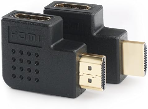 Adaptador HDMI de ângulo reto de Tainston 90 graus e 270 graus masculino para fêmea, adaptadores de esquerda e direita verticais