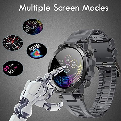 Relógio inteligente de Owoda, 8 Modos Fitness Watch com monitor de freqüência cardíaca, tela de toque redonda IP68 IP68 Smartwatch