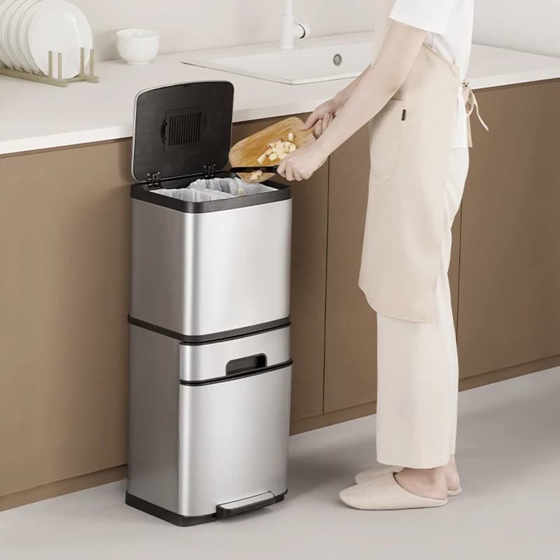Liruxun Reciclagem de lixo de cozinha pode dobrar a separação seca de lixo de lixo gavetas de armazenamento de banheiro