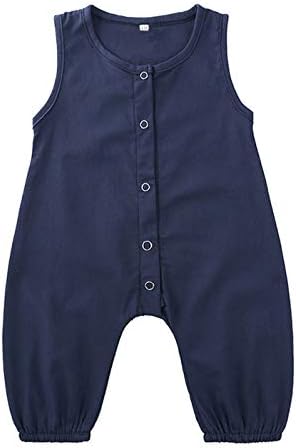 Symunnia Toddler Baby Boy Rodper Summer Summer Sleesess Tank Bumpsuit Bodysuit sólido