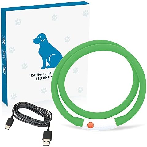 Colarinho de cachorro Higo Light Up - colarinho de cachorro LED recarregável, colarinho brilhante, colarinho de estimação de silicone, luzes de cachorro piscando para caminhada noturna