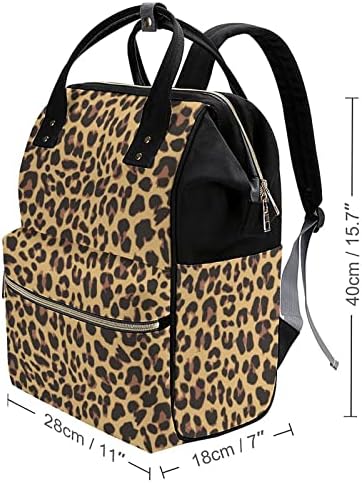 Funnystar Brown Cheetah Bolsa de fraldas impressa Bagpack Bags de fraldas Bolsa de ombro à prova d'água para mamãe e papai