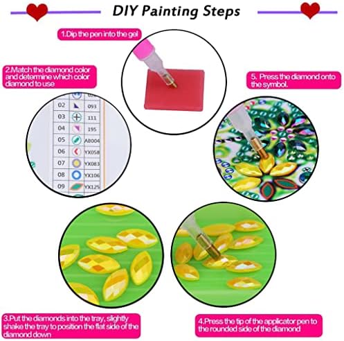 Mandala Flowers Kits de pintura de diamante Decoração de arte de parede, 5D DIY Gem Dot Dot Fabrê artesanal para crianças