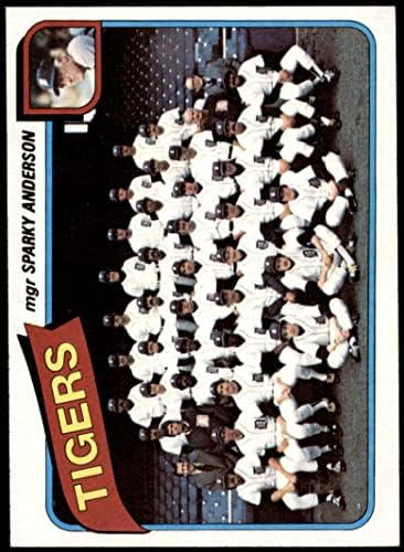 1980 TOPPS 626 Lista de verificação da equipe Tigers Sparky Anderson Detroit Tigers NM Tigers