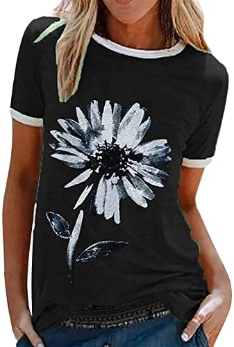Camisetas de manga longa nokmopo para mulheres moda casual padrão diário de impressão floral