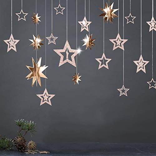 Banner de natal 7pcs twinkle estrela papel pendurar ornamentos de feliz aniversário banner de natal decoração menino menina