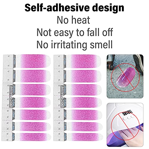 Adesivos de arte unhas gradiente de padrão de brilho cor de capa completa de manicure auto adesiva