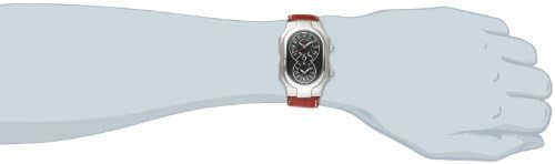 Philip Stein Unissex 2-BK-CSTR Signature Selógio de aço inoxidável com banda de couro