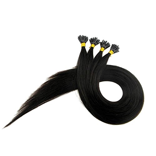 REMEEHI 15 -32 100 fios links micro anel retos Blocks Bads Keratin Stick I Tip Remy Extensões de cabelo humano 70g 26 polegadas #1 Jet preto preto