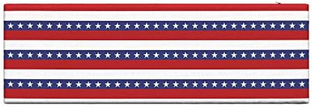 Ambesonne 4 de julho Almofada de bancada, estrelas e listras Padrão de bandeira americana Tema patriótico inspirado