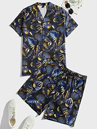 Roupas de duas peças do NIBHZ para homens camisa e shorts de impressão tropical