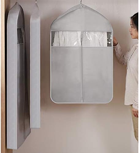 Sacos de vestuário HQAA para armazenamento de armário Armazenamento de roupas suspensas respiráveis ​​com zíper e janela transparente