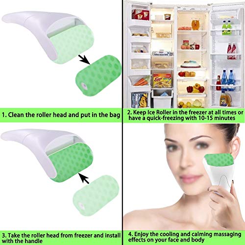 Rollo de gelo Conjunto de massagem corporal Face Roda ABS Evite as rugas anti -envelhecimento para face e olhos inchaço, enxaqueca,