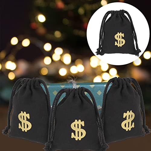 Stobok 4pcs Canvas Money Bolsa bolsa de bolsas de tração Bolsas de cordão de bote de tração Poucas bolsas de cordão para