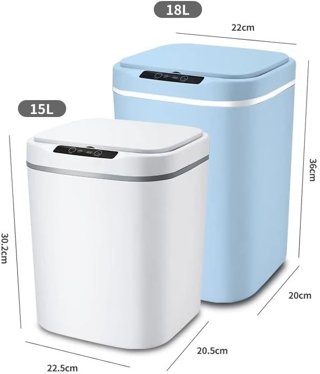 XFGDE Lixo automático de indução lata de lata de sala de estar Balde de armazenamento de cozinha 15/18L Abertura