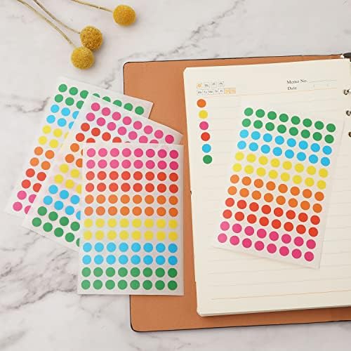 1056pcs pontos coloridos adesivos de preço, adesivos de codificação de cores variados de 8 mm