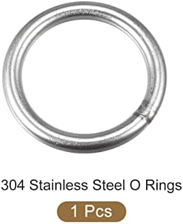 Metallixity 304 Aço inoxidável o anéis 1pcs, anel redondo soldado - para objetos pendurados