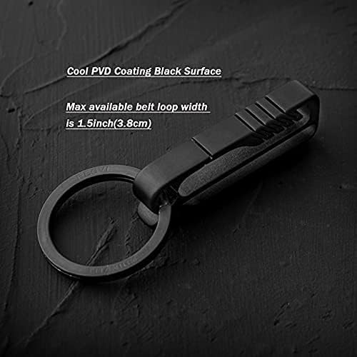 Tisur Belt Loop Keychain Clip + Tisur Titanium Small Travel Pill Box H8