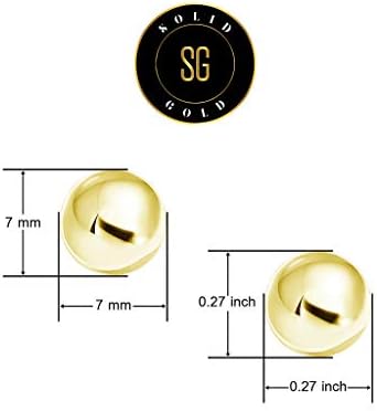 SolidGold - Brincos de bola de bola de ouro 14k de 14k 3-8mm | Ouro amarelo, rosa e branco