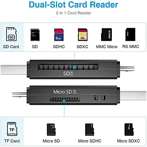 Vanja USB 2.0 CARTE DE MEMÓRIA PORTÁVEL LEITOR DE MEMÓRIA + USB C 3.0 SD CARD LEITOR Para SD/Micro SD SDXC SDHC, para telefones